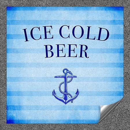 CGSignLab | בירה קרה קרח-פסים לא-נוטיים מדבקות קיר אלומיניום מעשי אלומיניום תעשייתי כבד | 36 x36